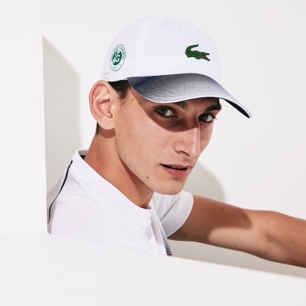 Lacoste SPORT Roland Garros Ombré Cap - Čepice Pánské Bílé / Tmavě Blankyt Blankyt | CZ-kzCCAC